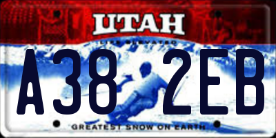 UT license plate A382EB