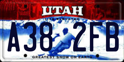 UT license plate A382FB