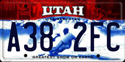 UT license plate A382FC