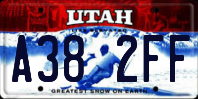 UT license plate A382FF