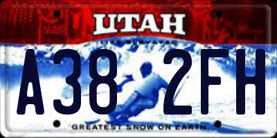 UT license plate A382FH