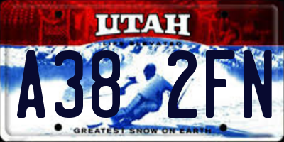 UT license plate A382FN