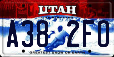 UT license plate A382FO