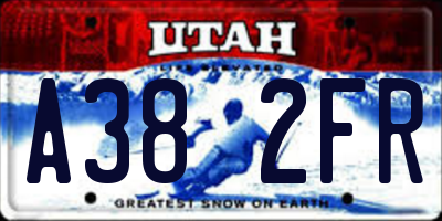UT license plate A382FR