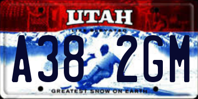 UT license plate A382GM