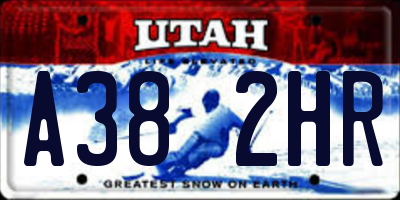 UT license plate A382HR