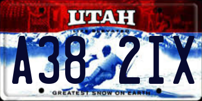 UT license plate A382IX
