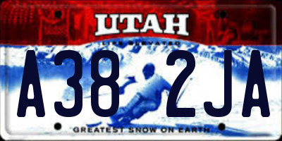 UT license plate A382JA