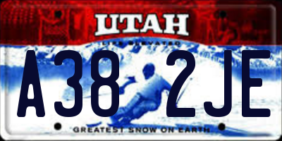 UT license plate A382JE