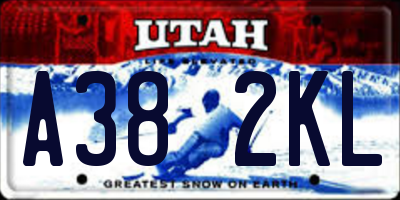 UT license plate A382KL