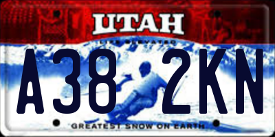 UT license plate A382KN