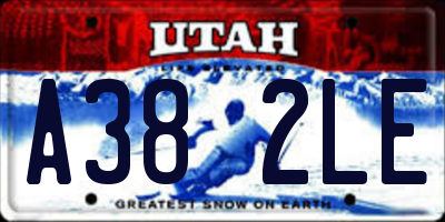 UT license plate A382LE