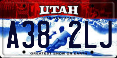 UT license plate A382LJ