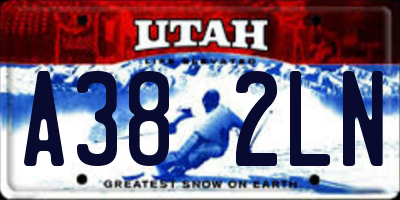 UT license plate A382LN