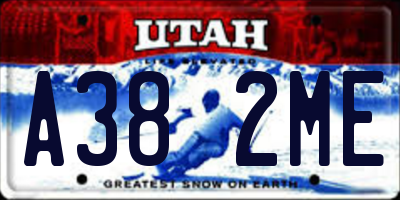 UT license plate A382ME