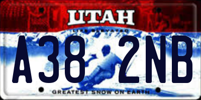 UT license plate A382NB