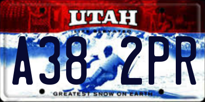 UT license plate A382PR