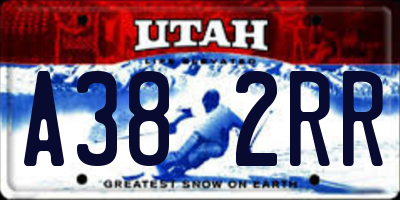 UT license plate A382RR