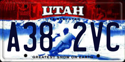 UT license plate A382VC