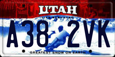 UT license plate A382VK