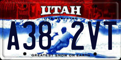 UT license plate A382VT