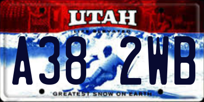 UT license plate A382WB