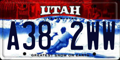 UT license plate A382WW