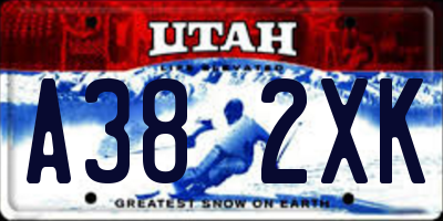 UT license plate A382XK