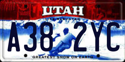 UT license plate A382YC