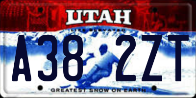 UT license plate A382ZT