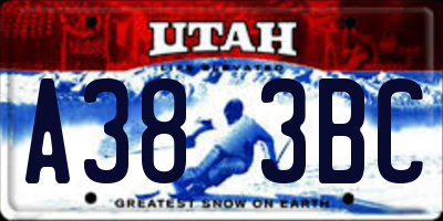 UT license plate A383BC