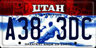 UT license plate A383DC