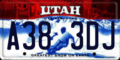UT license plate A383DJ
