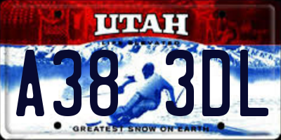 UT license plate A383DL