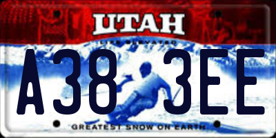 UT license plate A383EE