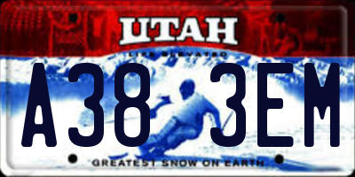 UT license plate A383EM