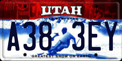 UT license plate A383EY