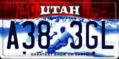UT license plate A383GL