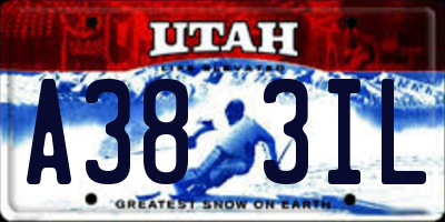 UT license plate A383IL