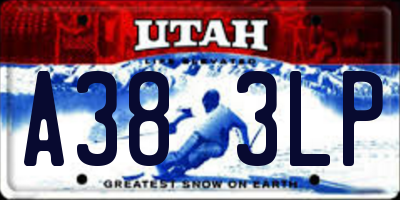 UT license plate A383LP