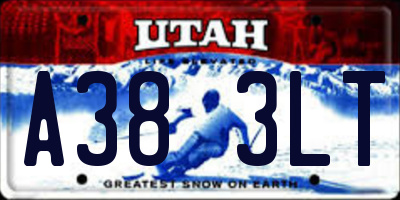 UT license plate A383LT