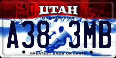 UT license plate A383MB