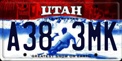 UT license plate A383MK