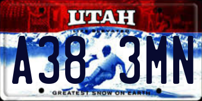 UT license plate A383MN