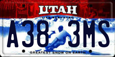 UT license plate A383MS