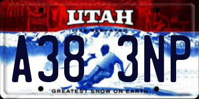 UT license plate A383NP