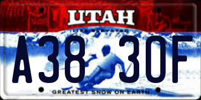 UT license plate A383OF