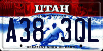 UT license plate A383QL