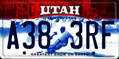 UT license plate A383RF