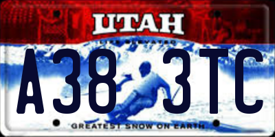 UT license plate A383TC